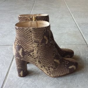 INC Snakeskin Animal Print Heeled Boots